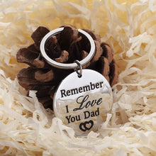 将图片加载到图库查看器，Fathers Day Gift for Dad Keychain from Daughter Remember I Love You Dad Brithday Gift for Daddy from Son Kids for Wedding Christmas Valentines Day Key Ring for Him Men
