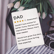 将图片加载到图库查看器，Funny Father Gifts for Fathers Day Dad Birthday Present Metal Wallet Insert Card Gifts for Men Him Novelty Thanksgiving Christmas Card Valentine Gift for Daddy Papa Father from Daughter Son to Stepdad
