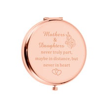 将图片加载到图库查看器，EuniGem Mom Birthday Gifts for Mother of The Bride Wedding Day Rose Gold Compact Mirror Mother Daughter Gift Ideas for Mother’s Day Graduation Housewarming Gifts for Retirement Leaving Mommy
