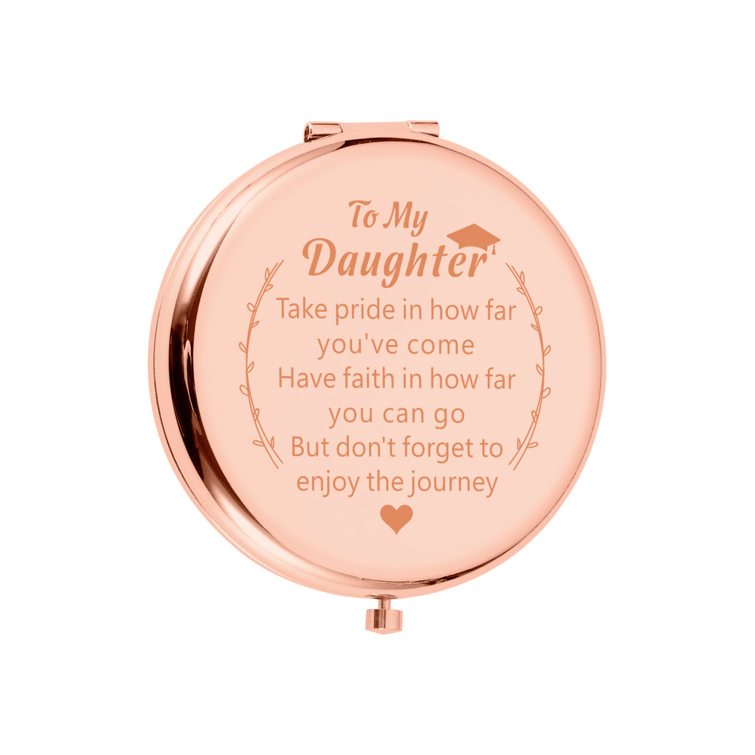 Class of 2023 Graduation Gift for Daughter, Inspirational Graduation Gifts for College High School Graduating Daughter PhD Master Degree Grad Gifts Girls Senior Night Keepsake Rose Gold Compact Mirror