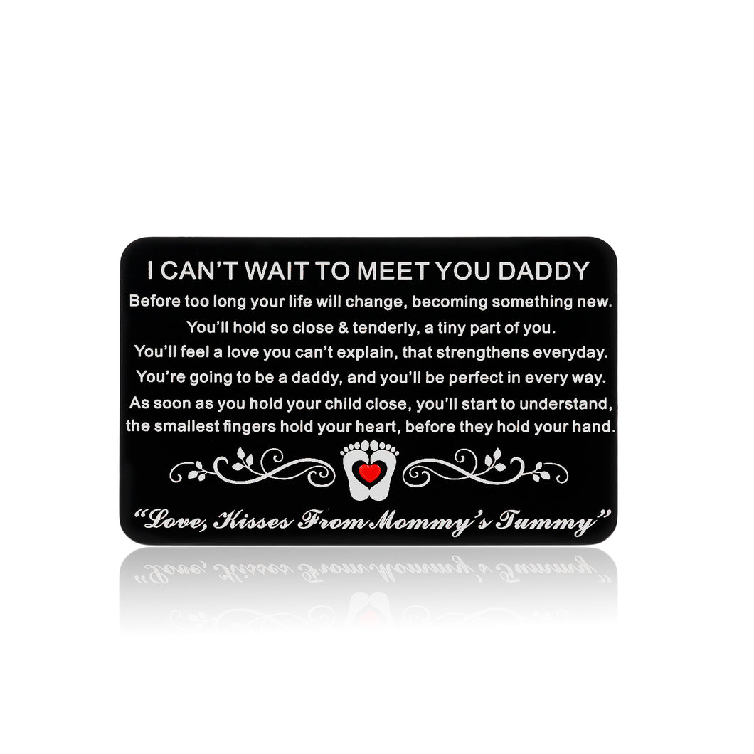 New Daddy Wallet Insert Card Gifts for Men Fathers Day Birthday Gifts for New Dad Papa to Be Pregnancy Baby Announcement Gifts for Him First Time Dad Father Husband Christmas Gifts from New Mommy Mom