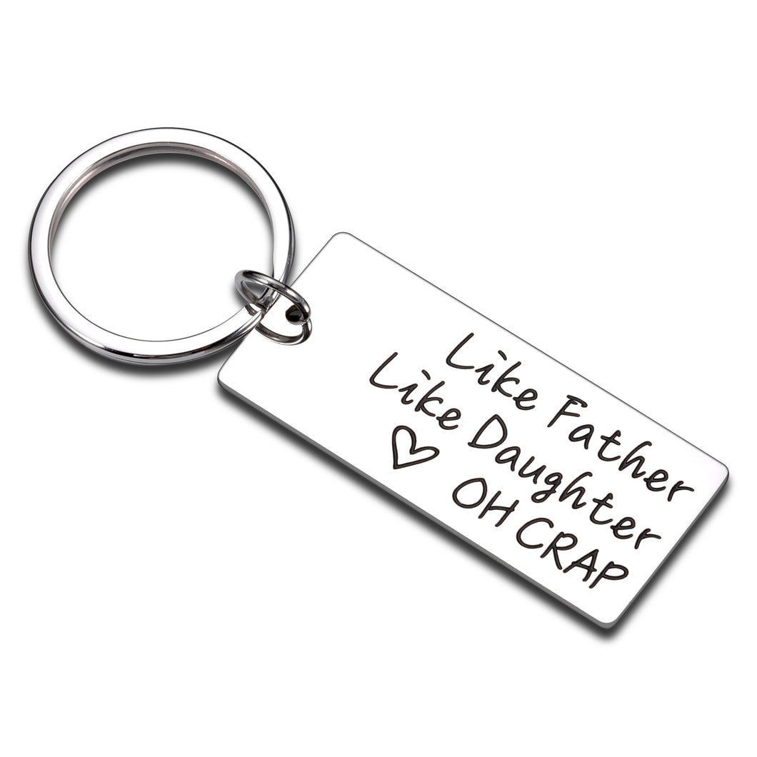 Witty Gifts for Men Dad from Daughter, Father's Day Birthday Gifts for Father Dad, Funny Keychain Daughter to Father Gifts, Gag Gifts for Father Daddy to Be New Dad, Like Father Like Daughter Keyring
