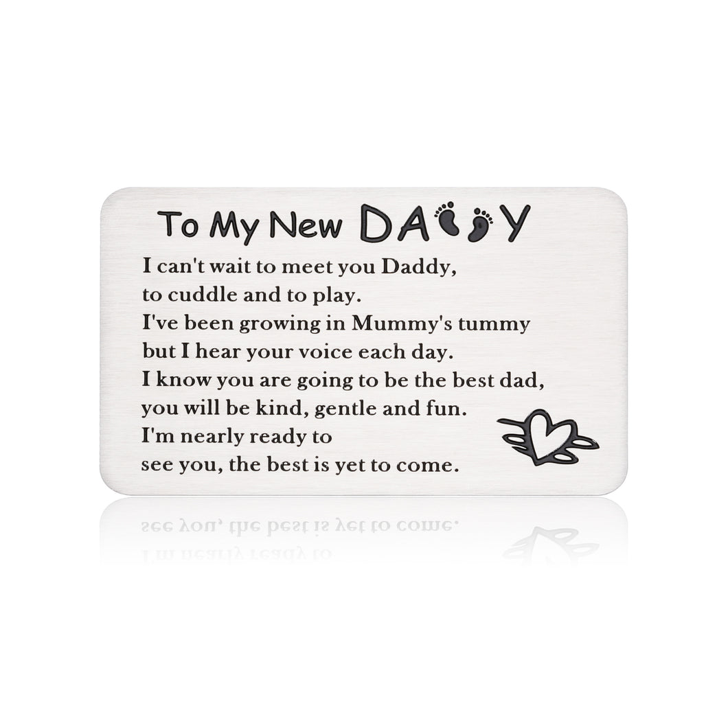 New Dad Gifts for Men, Wallet Insert Card Gifts for First Time Dad, New Dad to Be Gifts for Him Men, Pregnancy Announcement Gifts to Husband, New Daddy Gifts for Father's Day, First Time Daddy Gifts