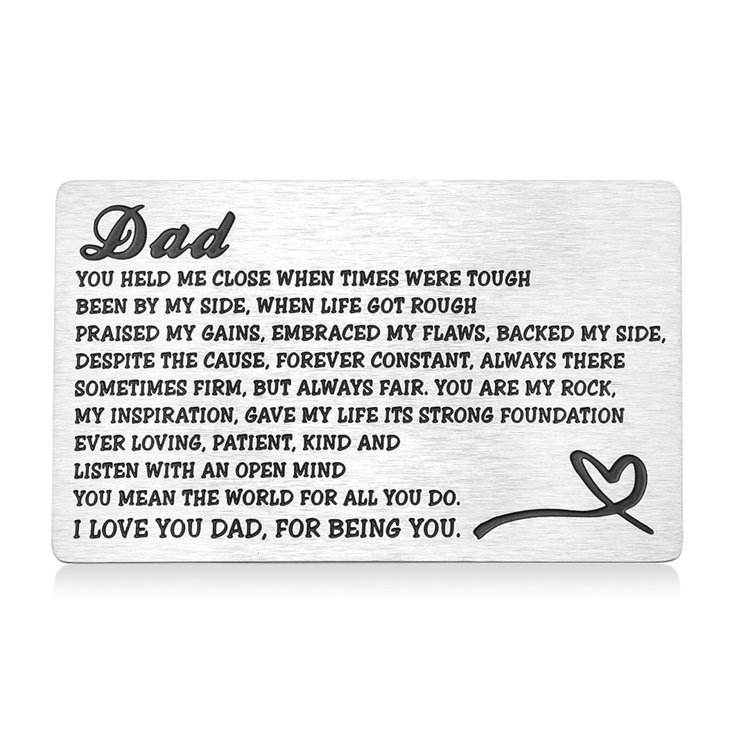Stocking Stuffers for Dad Christmas Gifts from Daughter Son To My Daddy Birthday Valentines Wedding Appreciation Gifts for Father Stepfather Wallet Insert Card Sentimental Father’s Day Keepsake