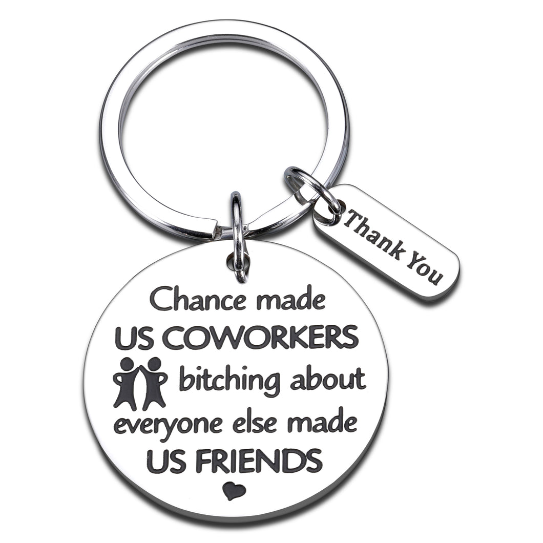 Funny Coworker Gifts for Work Bestie Office Women Leaving Gifts for Co Workers Going Away Goodbye Gifts for Her Him Gag Thank You Keychain for Employee Appreciation Retirement Farewell Birthday Gifts