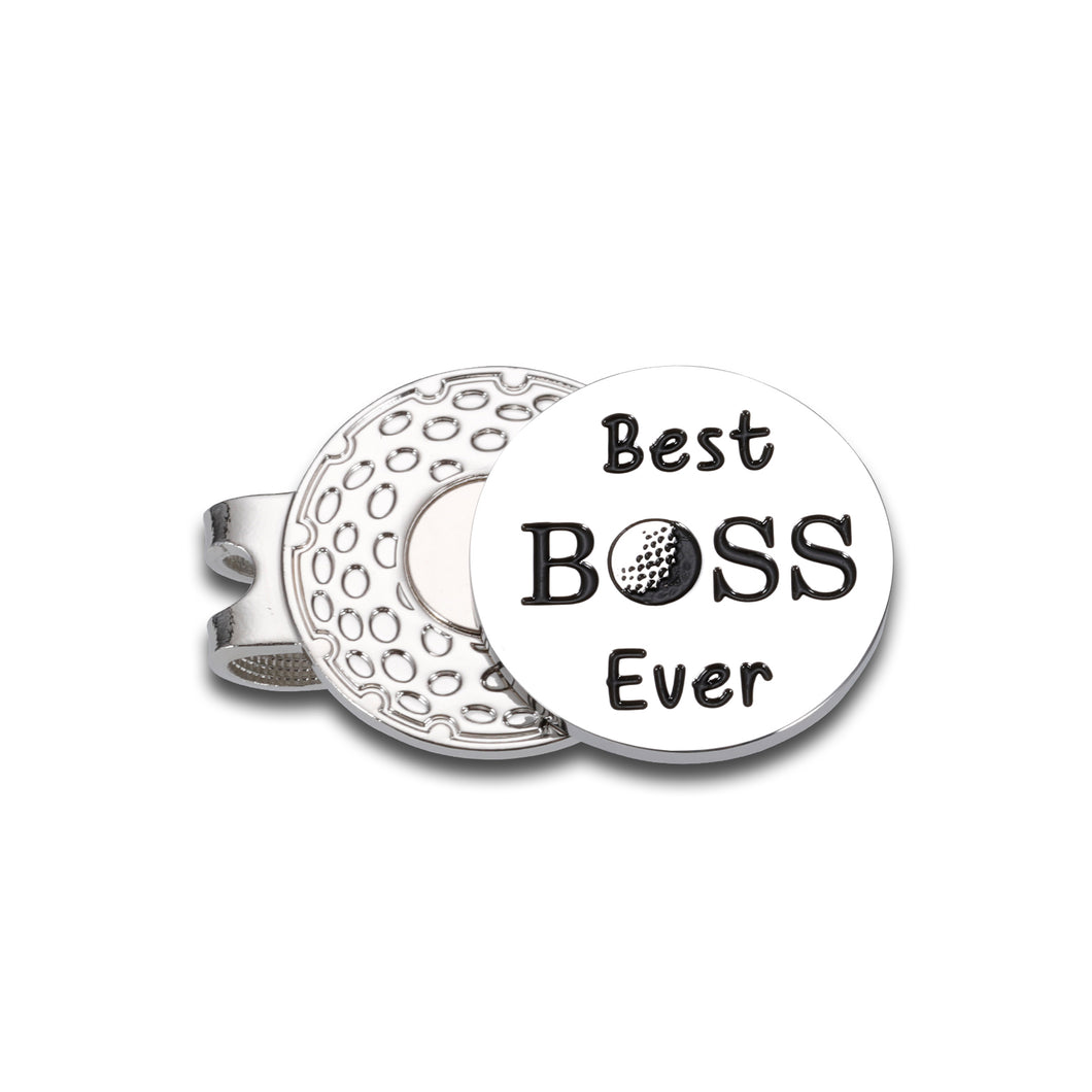 Boss Day Gifts for Men, Boss Lady Gifts for Women, Best Boss Ever Gifts Golf Ball Marker for Men Magnetic Hat Clip, Appreciation Thank You Gifts for Leader Mentor Christmas Retirement Farewell Gifts
