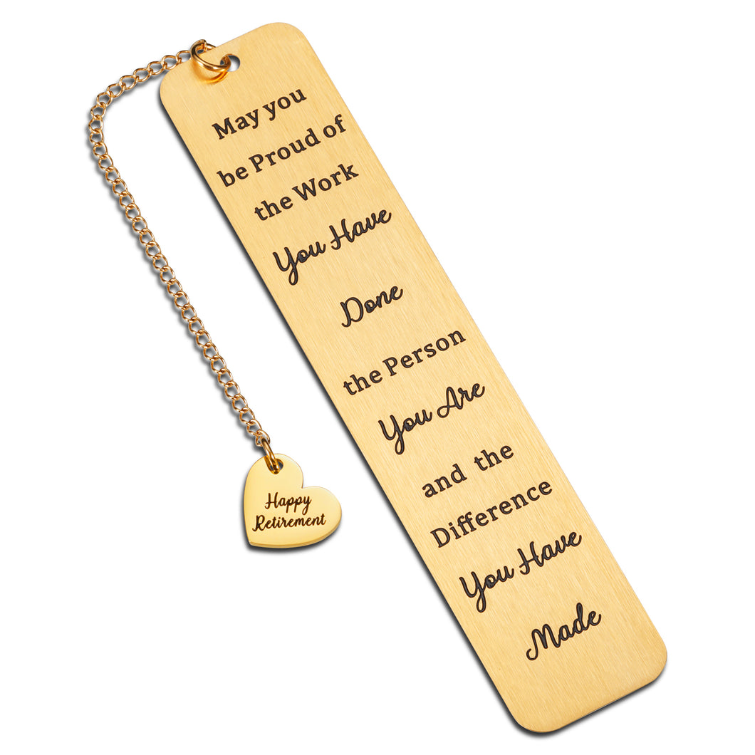 May You Be Proud of The Work You Have Done Retirement Gift Bookmark for Women Men Retiring Nurses Teacher Farewell Gift Christmas Present for Retired Mentor Appreciation Gifts for Coworker Leaving