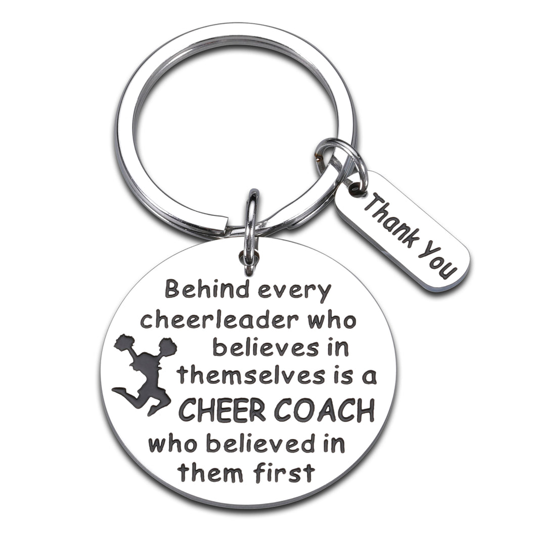 Cheer Coach Gifts for Women, Cheer Coach Keychain, Cheerleader Appreciation Gifts for Coach Birthday Graduation Senior Night End of Season Thank You Gifts for Cheer Coach Christmas Retirement Present