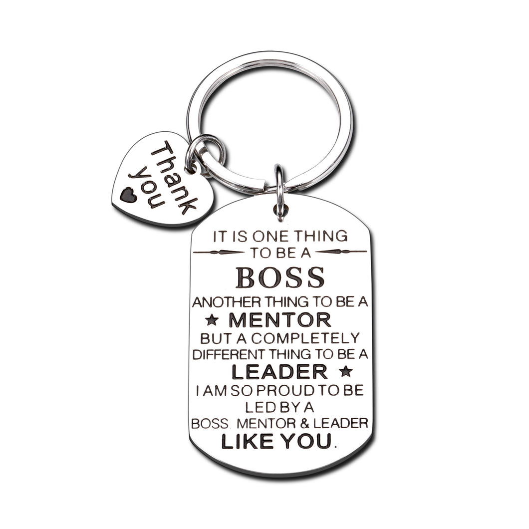 Boss Appreciation Gifts Keychain for Men Women Boss Day Leader Mentor Supervisor PM Lady Birthday Presents for Christmas Office Coworkers Male Thank You Leaving Going Away Retirement Promotion Charm