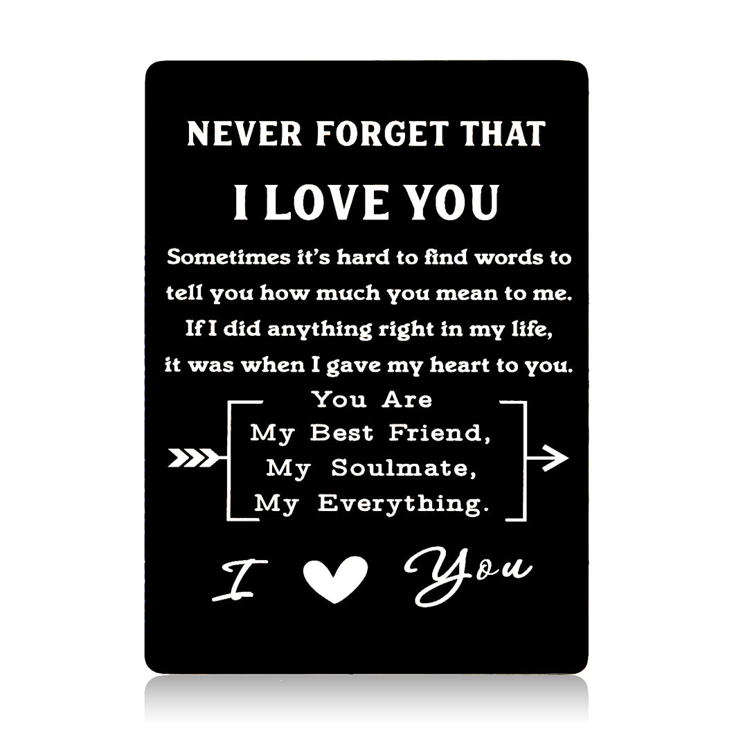 Anniversary Valentines Wallet Card Insert Gifts for Husband Boyfriend Birthday I Love You Gifts for Him Men Engagement Wedding Deployment Gifts from Fiancee Groom Girlfriend Engraved Love Note Card