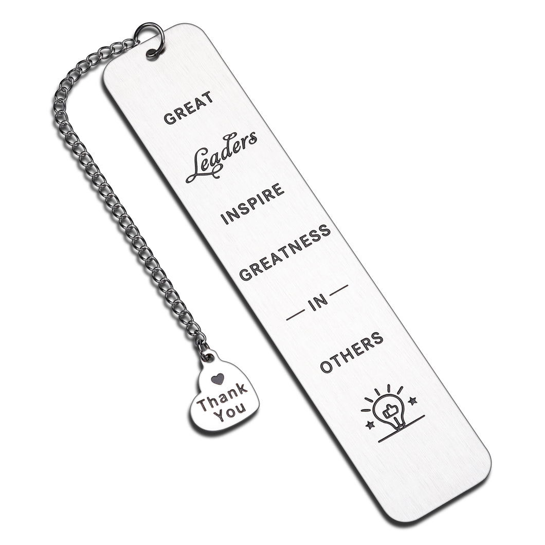 Great Leaders Bookmark Gift for Mentor Manger Boss Day Birthday Present for Boss Lady Supervisor PM Promotion Christmas Appreciation Gifts for Women Men Leader Thank You Retirement Going Away Charm