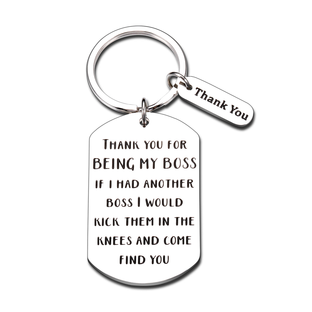 Funny Gifts for Boss Men Women Keychain Boss Day Birthday Appreciation Gifts for Leader Mentor Supervisor Office Thank You Leaving Going Away Retirement Christmas Presents from Coworkers Employee