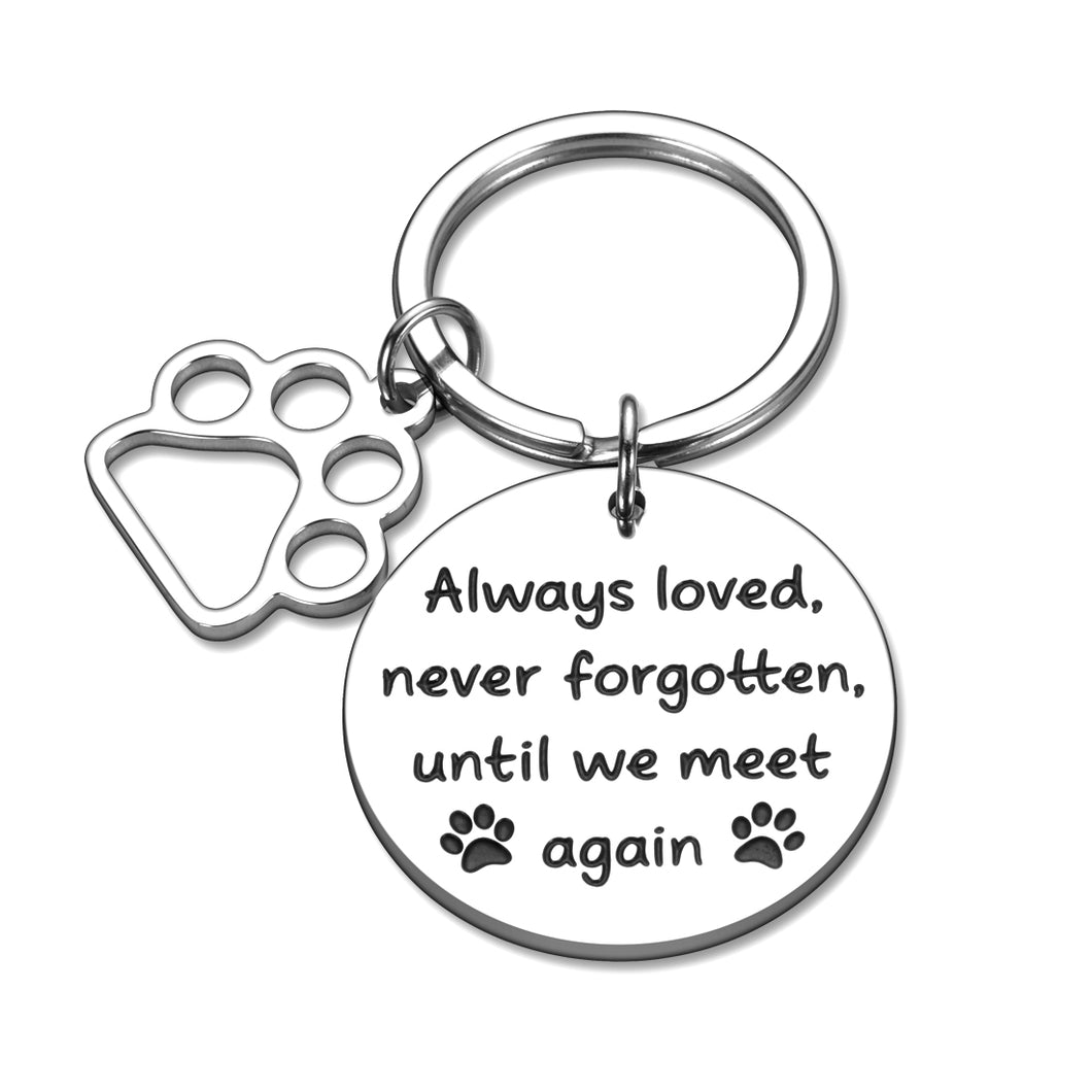 Eunigem Pet Loss Gifts Dog Cat Memorial Keychain Dog Sympathy Remembrance Gifts for Dog Owner Jewelry Keychains with Pawprint