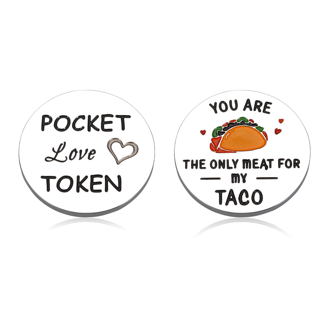 Funny Gifts for Husband Boyfriend Pocket Token Humor Valentines Gifts for Him Her Naughty Anniversary Birthday Wedding Couple Gifts for Hubby Groom Fiancé Gag Taco Lover Gifts from Wife Girlfriend