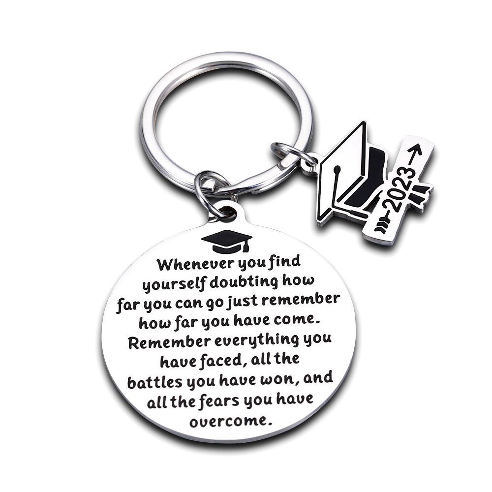 Inspirational Graduation Keychain Class of 2023 Gifts for Her Him Senior High School Graduates College Presents for PhD Master Degree Medical Nursing School Students Gifts for Boys Girls Son Daughter